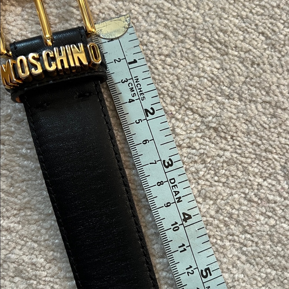 Moschino Black Leather Belt with Dust Bag & Box 💗 - Picture 5 of 16